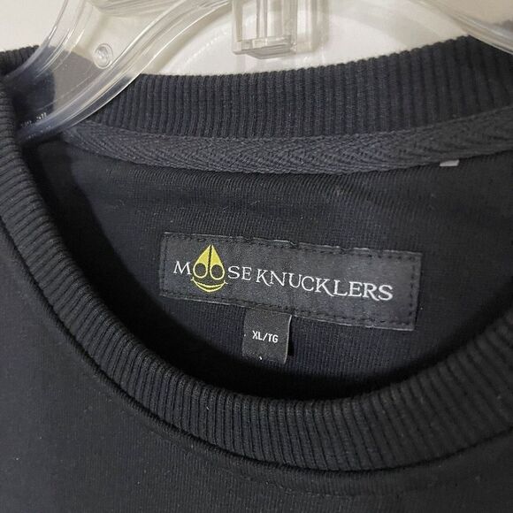 MOOSE KNUCKLES boys black print crew neck sweatshirt size XL - Picture 3 of 8